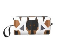 Cabeza de Doberman de patrón Poligonal, Bolsa de Maquillaje Bolsa de cosméticos Bolsa de artículos de tocador de Viaje portátil Bolsa de Maquillaje