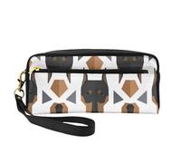 Cabeza de Doberman de patrón Poligonal, Bolsa de Maquillaje Bolsa de cosméticos Bolsa de Aseo de Viaje portátil Estuche de Cuero para Mujeres y niñas