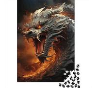 Cabeza de dragón de Fuego 1000 Piezas Cartón Extra Grueso Rompecabezas Premium Fans De Adolescentes 12-18 Años Imposible Difícil Desafío Presente Divertido 38x26cm/1000pcs