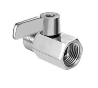 Cabeza de ducha de bronce, Válvula de cierre for cabezal de ducha de acero inoxidable, mini bola NPT de 1/2 pulgada, macho, hembra, color plateado