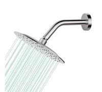 Cabeza de ducha de lluvia redonda, cabeza de ducha de lluvia de acero inoxidable de alto flujo, diseño de alta presión (Brushed Nickel, 8 pulgadas) 20CM