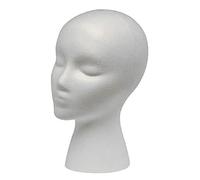 Cabeza de espuma de poliestireno, cabezales de espuma de poliestireno de 11 pulgadas para pelucas, cabezal de maniquí de espuma de poliestireno, cabeza de pantalla de peluca de espuma, cabezal de esp