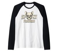 Cabeza de Esqueleto Vintage con Calavera de Bulldog francés Espeluznante Camiseta Manga Raglan