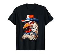 Cabeza de Gallo Estilizada con Sombrero Colorido Camiseta
