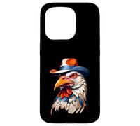 Cabeza de Gallo Estilizada con Sombrero Colorido Carcasa para iPhone 15 Pro