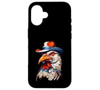 Cabeza de Gallo Estilizada con Sombrero Colorido Carcasa para iPhone 16