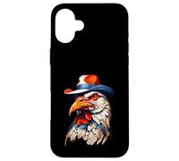 Cabeza de Gallo Estilizada con Sombrero Colorido Carcasa para iPhone 16 Plus