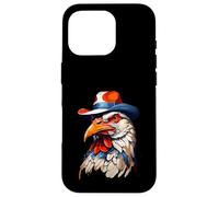 Cabeza de Gallo Estilizada con Sombrero Colorido Carcasa para iPhone 16 Pro