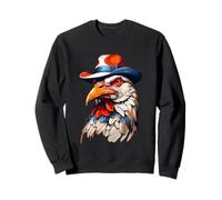 Cabeza de Gallo Estilizada con Sombrero Colorido Sudadera