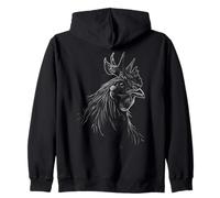 Cabeza de Gallo Orgulloso Esquema de Animales de Granja Sudadera con Capucha