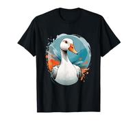 Cabeza de ganso ilustrada con efecto de salpicaduras Camiseta