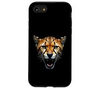 Cabeza de guepardo enojado rugiendo animales salvajes arte de la selva Carcasa para iPhone SE (2020) / 7 / 8