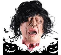 Cabeza de Halloween, cabeza cortada ensangrentada fantasmal de látex, cabeza de terror espeluznante de Halloween, cabeza de Halloween ensangrentada para casas embrujadas, salas de estar, dormitorios