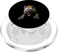 Cabeza de hiena enojada rugiendo animales salvajes safari arte PopSockets PopGrip para MagSafe