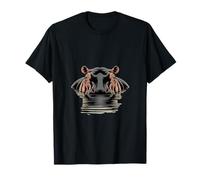 Cabeza de hipopótamo en Agua río Africano Fauna Camiseta