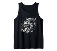 Cabeza de Hombre Lobo Feroz Halloween Vampiro Monstruo Terror Animal Camiseta sin Mangas