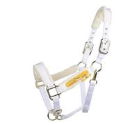 Cabeza de jaula de nylon pesada ajustable, Cabestro ajustable del cabestro del potro de la comodidad for los tamaños múltiples multicolores de la mazorca del potro de los caballos(White Pitcher,Large)