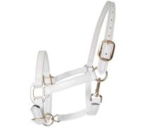Cabeza de jaula de nylon pesada ajustable, Cabestro de potro de caballo ajustable con varios tamaños multicolores de hierro acolchado(White,Large)