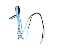 Cabeza de jaula de nylon pesada ajustable, Talla multicolora ajustable anatómica impermeable del caballo del PVC L for los caballos sobre el 1.35m(Lake Blue)