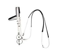 Cabeza de jaula de nylon pesada ajustable, Talla multicolora ajustable anatómica impermeable del caballo del PVC L for los caballos sobre el 1.35m(White)