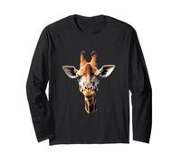 Cabeza de Jirafa Wild Animal Africa Art Manga Larga