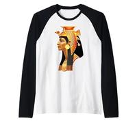 Cabeza de la Reina egipcia Cleopatra - Arte del faraón de la Diosa Antigua Camiseta Manga Raglan
