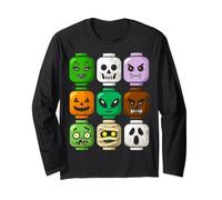 Cabeza de ladrillo de construcción de Halloween Calabaza Fantasma Zombie Halloween Manga Larga