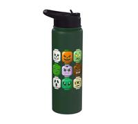 Cabeza de ladrillo de construcción de Halloween Calabaza Fantasma Zombie Halloween Stainless Steel Insulated Water Bottle
