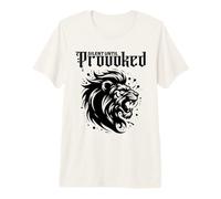 Cabeza de León Agresiva Silenciosa hasta Provocada Camiseta Premium