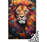 Cabeza de León Colorida Puzzle de 1000 Piezas Puzzle para Adultos Papel Estilo Arte Relajante Interacción Familiar Regalo Hogar 70x50cm/1000pcs