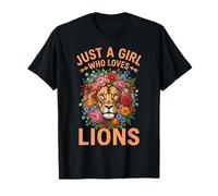 Cabeza de león Floral Solo una Chica Que ama a los Leones Camiseta