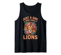 Cabeza de león Floral Solo una Chica Que ama a los Leones Camiseta sin Mangas