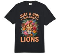 Cabeza de león Floral Solo una Chica Que ama a los Leones Comfort Colors Adult Heavyweight T-Shirt