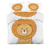 Cabeza de león Funda Nórdica Cama 105 Juego, Reversible Microfibra Juegos Cama León de Dibujos Animados Funda Edredon 180×220 y 2 Fundas 50x75, con Cremallera, Apto Hombres y Mujeres A1636