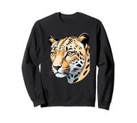 Cabeza de Leopardo Dibujada - Diseño de Animal Salvaje Sudadera