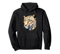 Cabeza de Leopardo Dibujada - Diseño de Animal Salvaje Sudadera con Capucha