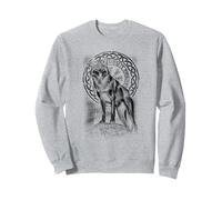 Cabeza De Lobo con Runas Vikingas Arte Vikingo Naturaleza Animal Lover Sudadera