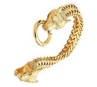 Cabeza de lobo de acero inoxidable para hombre, diseño de moda, longitud ajustable para uso diario y ocasiones especiales, acero, talla única, como se describe