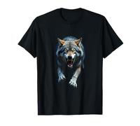 Cabeza de lobo enojado rugiendo animales salvajes arte del bosque Camiseta