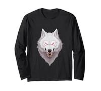Cabeza de lobo feroz con ojos rojos Manga Larga