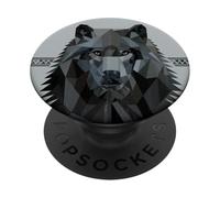 Cabeza de Lobo geométrica, gráfico de Lobo Poligonal de PopSockets PopGrip Adhesivo