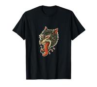 Cabeza de Lobo Vintage - Flash de Tatuaje Retro | Vibra de Hombre Lobo Camiseta