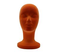 Cabeza de maniquí con soporte de exhibición modelo y exhibición de pelo para sombreros salón Headwear naranja