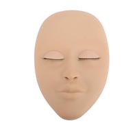 Cabeza de maniquí de pestañas, párpado extraíble de silicona, extensión de pestañas multifuncional, cabeza de maniquí para práctica de maquillaje, enseñanza, entrenamiento, (Color de piel)