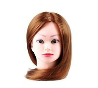 Cabeza de maniquí femenino for práctica de cosmetología, trenzado de cabello sintético, formación en peluquería y estilismo.(Light Brown)