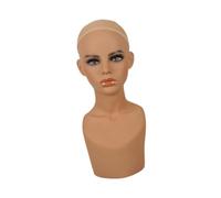 Ｚｉａｌｏｆｉ Cabeza de maniquí para exhibición de pelucas, tienda de peinados y maquillaje, cabeza de maniquí con hombros para hacer pelucas y anteojos