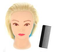 Cabeza de maniquí realista para mujer, diseño de cabeza de entrenamiento para salón de cosmetología y práctica de peluquería, fibra de alta temperatura, longitud del cabello 65 cm 26 pulgadas