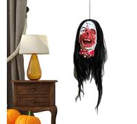 - Cabeza de muerte sangrienta para Halloween - Manos, pies y cuerpos cortados, casa embrujada | Decoraciones de fiesta zombie sangrientas y realistas, cabeza cortada de látex para Halloween