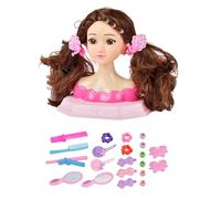 Cabeza de muñeca infantil para peinado, juego de peluquería de maquillaje, modelo educativo suave, perfecto para cumpleaños, Acción de Gracias, Navidad, Día del Niño, Salón de Entrenamiento para niñas