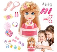 Cabeza De Muñeca Para Niños Para El Ejercicio En El Estilo Del Cabello,Juguetes De Peluquería Niños - Práctica De Trenzas Con Pinzas Y Maquillaje Para Niñas De 3 A 6 Años Para